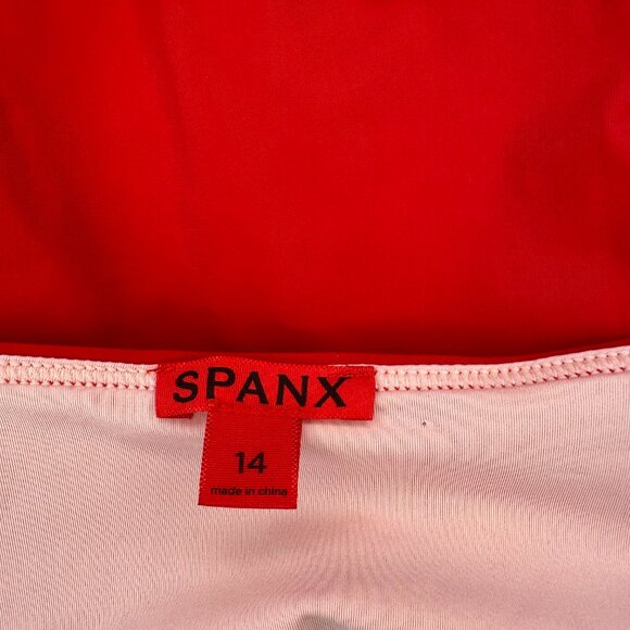 SPANX Red V-Neck Shaping & Tummy Control One-Piece Swimsuit - 14 - Picture 5 of 13